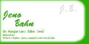 jeno bahn business card